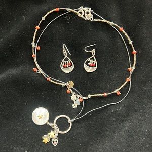 Boho Silpada, coral charm jewelry bundle